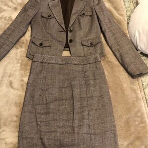 Women's Brown Blazer and Skirt Set